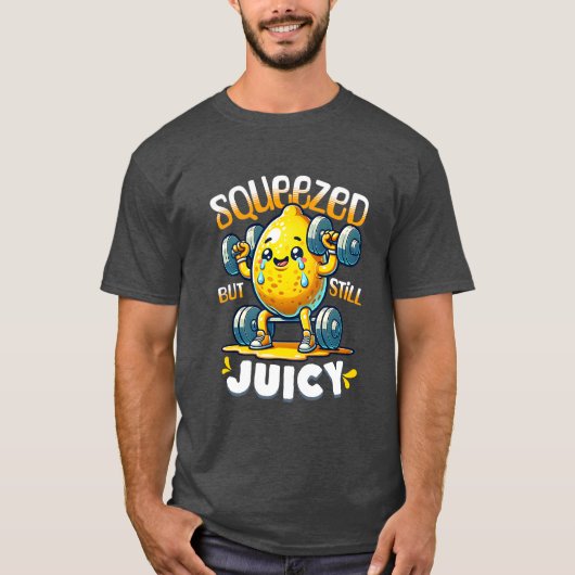 絞られたけどまだジューシーなレモンフィットネス Tシャツ (正面)