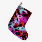 絞りろうけつ染め：水彩勾配絞り染め スモールクリスマスストッキング (正面 (吊り時))