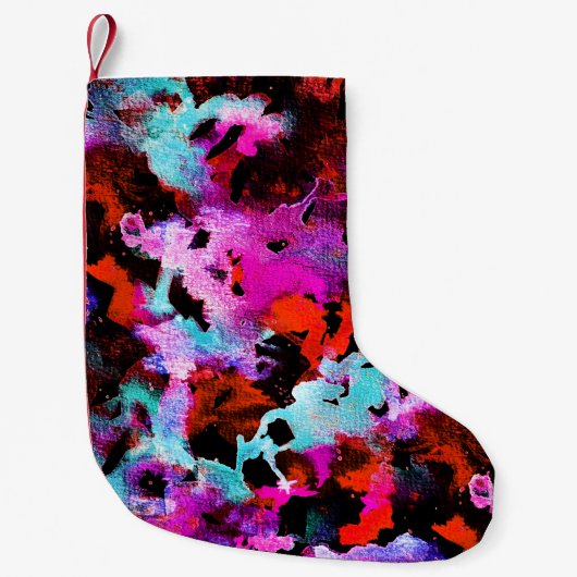 絞りろうけつ染め：水彩勾配絞り染め スモールクリスマスストッキング (正面)