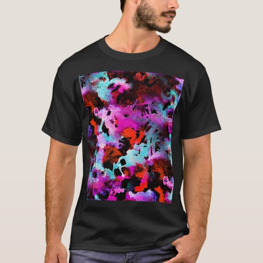 絞りろうけつ染め:水彩勾配絞り染め Tシャツ (正面)