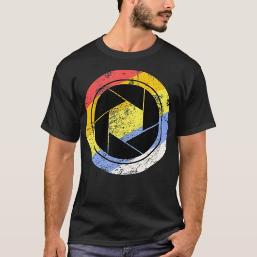 絞りカメラのレンズ撮影景品 Tシャツ (正面)