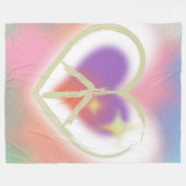 絞りハート平和サイン フリースブランケット (正面(横))