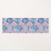 絞りブルー絞り染めジャパン伝統的パターン12 ヨガマット (正面(横))