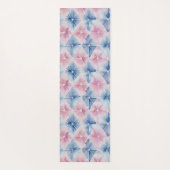 絞りブルー絞り染めジャパン伝統的パターン14 ヨガマット (裏面)