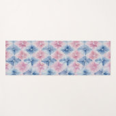 絞りブルー絞り染めジャパン伝統的パターン14 ヨガマット (正面(横))