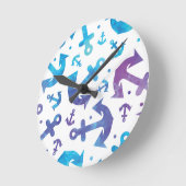 絞り染めいかりパターン2 ラウンド壁時計 (傾斜)