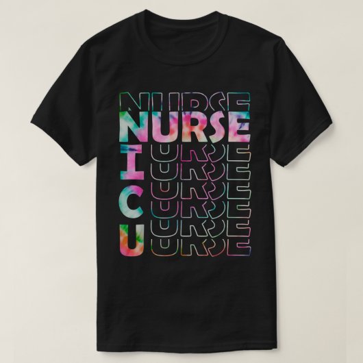 絞り染めおもしろいNICUナースNeonatal ICUかわいいリトル Tシャツ (デザイン正面)