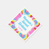 絞り染めお祝いパーソナライズされたスウィート16パーティー スタンダードカクテルナプキン (角)