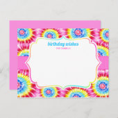 絞り染めお祝い誕生日アドバイス、ウィッシュカード ポストカード (正面/裏面)