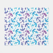 絞り染めのいかりパターン2 フリースブランケット (正面(横))