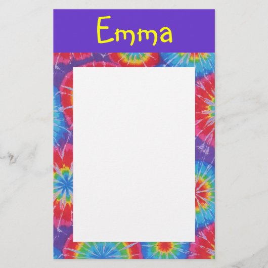 絞り染めのカスタマイズ可能な固定 便箋 (正面)