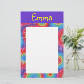 絞り染めのカスタマイズ可能な固定 便箋 (スタンド正面)