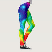 絞り染めのカラフルな虹のレギンス レギンス (右)