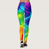 絞り染めのカラフルな虹のレギンス レギンス (裏面)