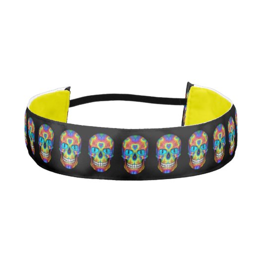 絞り染めのスカルの死んだゾンビの吸血鬼のヘッドバンド アスレチックヘッドバンド (正面)
