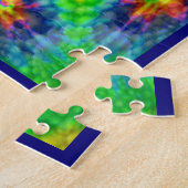 絞り染めのスカルの死んだゾンビの完全に死んでいないジグソーパズル ジグソーパズル (側面)