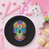 絞り染めのスカルの死んだゾンビの完全に死んでいない紙皿 ペーパープレート (パーティー)