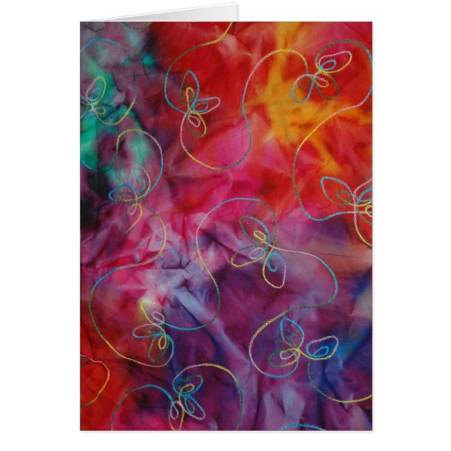 絞り染めのステッチカード (正面)