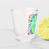 絞り染めのデザインの小グラス ショットグラス (左)