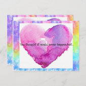 絞り染めのハートの結婚式招待状 案内ポストカード (正面/裏面)