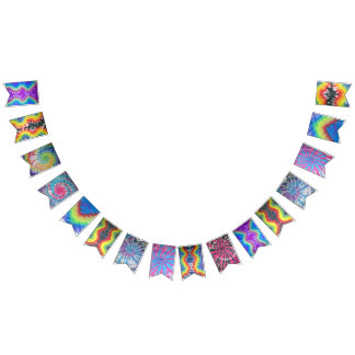 絞り染めのパーティーの旗布 バンティングフラッグ