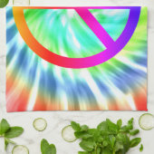 絞り染めのピースサインのデザインの台所タオル キッチンタオル (折り畳み)