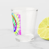 絞り染めのピースサインのデザインの小グラス ショットグラス (右)