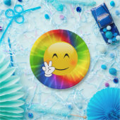 絞り染めのピースサインEmoji ペーパープレート (パーティー)