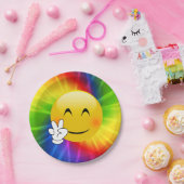 絞り染めのピースサインEmoji ペーパープレート (パーティー)