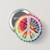 絞り染めのピースマーク 缶バッジ (正面&裏面)