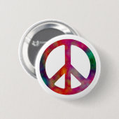 絞り染めのピースマーク 缶バッジ (正面&裏面)