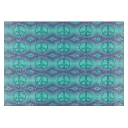 絞り染めの効果のピースサイン カッティングボード (正面)