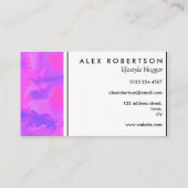 絞り染めの明るいピンク、紫、青 名刺 (裏面)