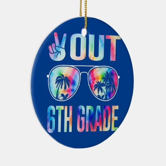 絞り染めの最後の日学校の平和6年生 セラミックオーナメント (右)