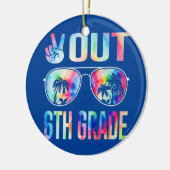 絞り染めの最後の日学校の平和6年生 セラミックオーナメント (左)