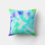 絞り染めの水彩画のパステルのヒップスターのイカットパターン クッション (裏面)