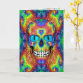 絞り染めの空のカラフルな挨拶状及び封筒 カード (黄色い花)