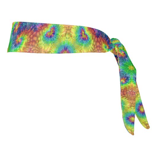 絞り染めの空のヴィンテージのフラクタルの万華鏡のように千変万化するパターン タイヘッドバンド (回転90)