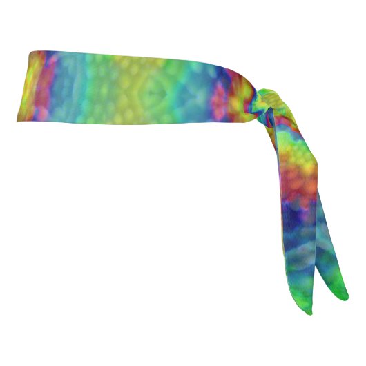 絞り染めの空のヴィンテージのフラクタルの万華鏡のように千変万化するパターン タイヘッドバンド (回転90)