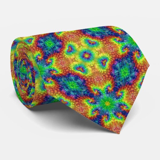絞り染めの空のヴィンテージのフラクタルの万華鏡のように千変万化するパターン ネクタイ (ロール)