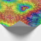 絞り染めの空のヴィンテージのフラクタルの万華鏡のように千変万化するパターン ラッピングペーパー (角)