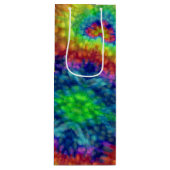 絞り染めの空のヴィンテージのフラクタルの万華鏡のように千変万化するパターン ワインギフトバッグ (正面)