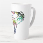 絞り染めの虹の線絡み象 カフェラテマグ (右アングル)