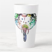 絞り染めの虹の線絡み象 カフェラテマグ (正面)