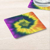 絞り染めの螺線形-コースター スクエアペーパーコースター (アングル)