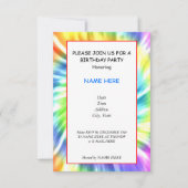 絞り染めの誕生日のパーティの招待状カード 招待状 (正面)