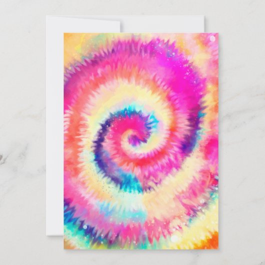 絞り染めの誕生日の招待 招待状 (裏面)