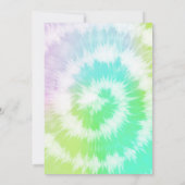 絞り染めの誕生日パーティーガールレインボー泊まりインビ 招待状 (裏面)