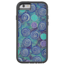 絞り染めの青い円パターン