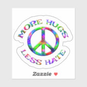 絞り染めより多くのハグより少ないヘイトピースサインシール シール (シート)